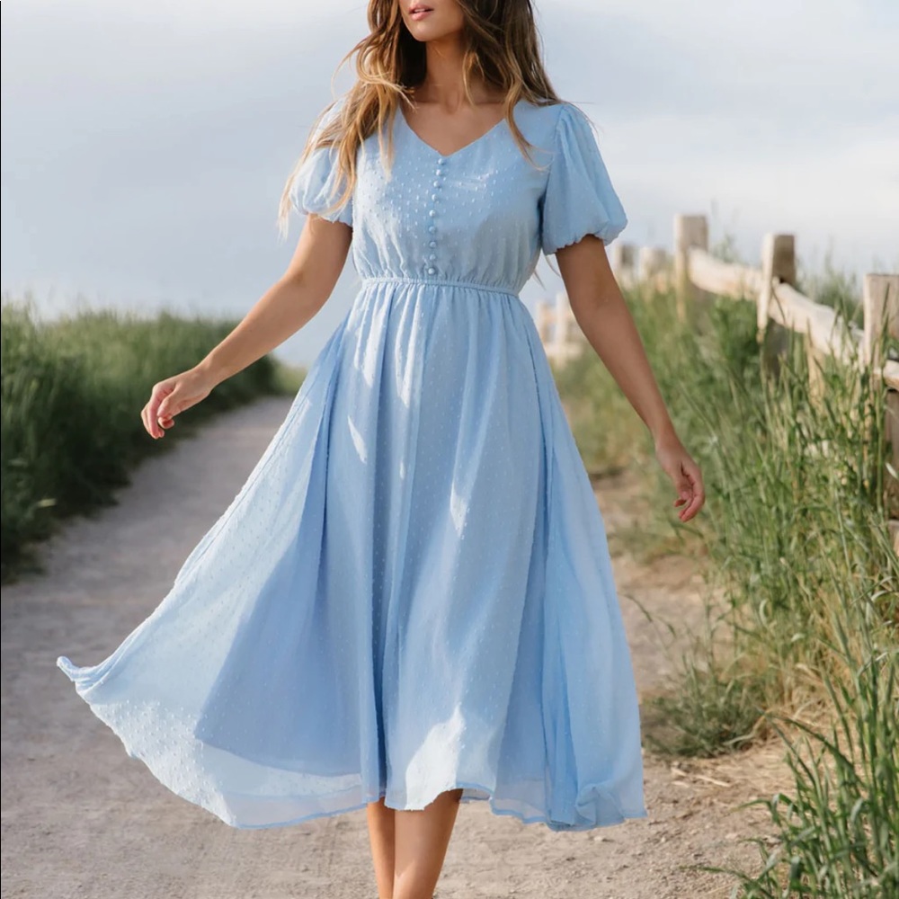 Jessa Kae Highbury Dress Blue Tea Length Modest 3X